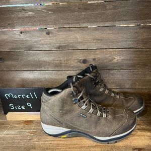 Womens Merrell Siren Traveller 3 Brown Leather‎ Mid Hiking Shoes Boots Size 9 M